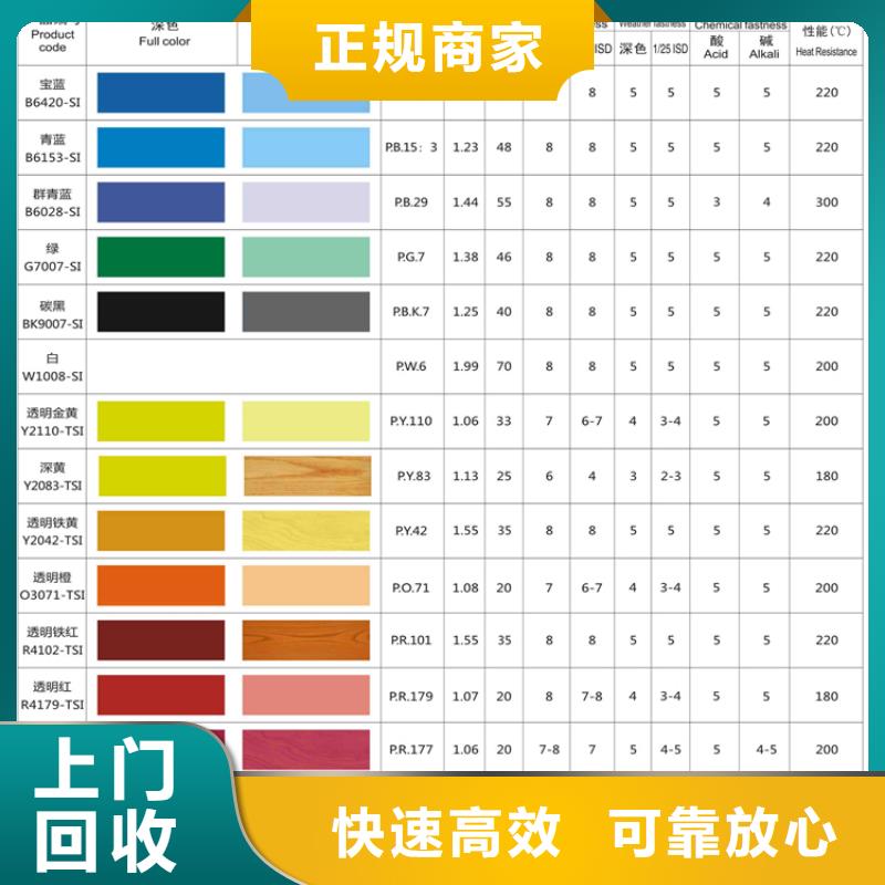 水性色浆回收化工原料公司高价回收